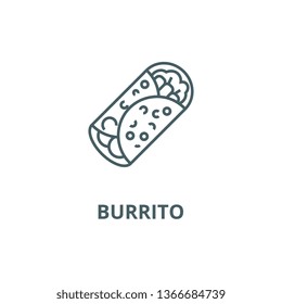 Burrito line icon, vector. Burrito outline sign, concept symbol, flat illustration