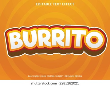 burrito logo editable text effect template