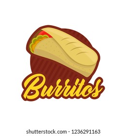 burrito logo, emblem, badge, patch object illustration stock vector set