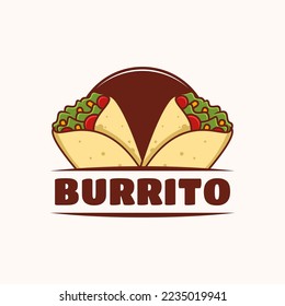 Plantilla de logotipo de burrito, adecuada para restaurante, food truck y café