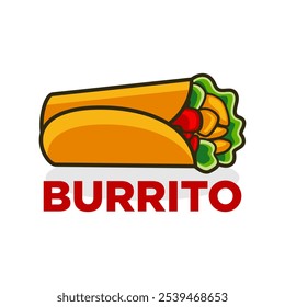 Modelo de ilustração do vetor do logotipo Burrito. Sabor delicioso