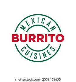 Modelo de ilustração do vetor do logotipo Burrito. Sabor delicioso