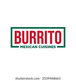 Burrito logo vector illustration template. Delicious taste