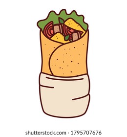 burrito mexican food, on white background vector illustration design