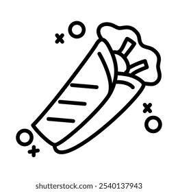 burrito minimalist food icon isolated