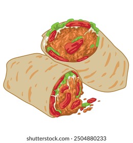 Burrito en el archivo EPS Capas de color separadas