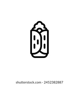 burrito outline icon and illustration