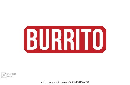Diseño vectorial Burrito Red Rubber Stamp.