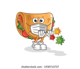 burrito refuse viruses cartoon. cartoon mascot vector