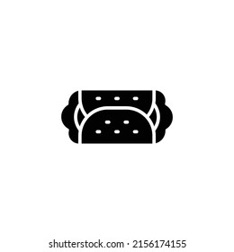 Burrito stencil icon. Street fast food symbol illustration
