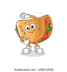 burrito stretching character. cartoon mascot vector