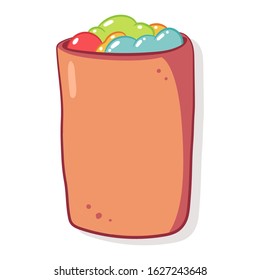 Burrito vector cartoon illustration isolated on a white background.