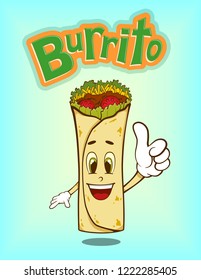 Burrito vector character with thumb up