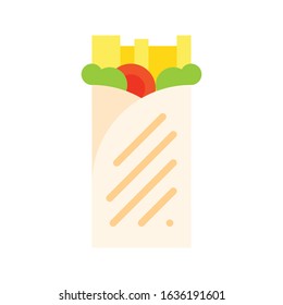 Burrito vector, fast food related flat style icon