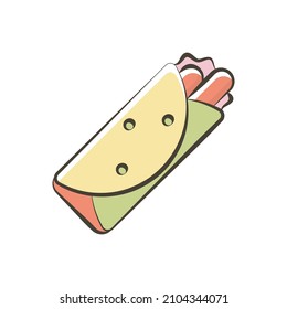 Burrito vector Filled Outline Icon Design illustration. Food and Drink Symbol on White background EPS 10 File