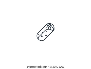 Burrito vector flat emoticon. Isolated Burrito emoji illustration. Burrito icon