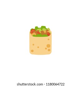 Burrito vector flat illustration
