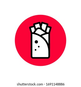 burrito vector food icon design on white background Perfect icon food,menu icon,sticker,etc