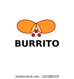 Burrito vector food logo template.