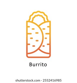 Icono de Vector de gradiente de Burrito. Archivo Eps10