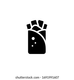 burrito vector icon design on white background