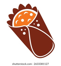 Burrito vector icon on white backgrounder 