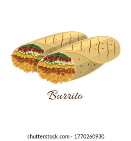 Burrito vector icon.Cartoon vector icon isolated on white background burrito.