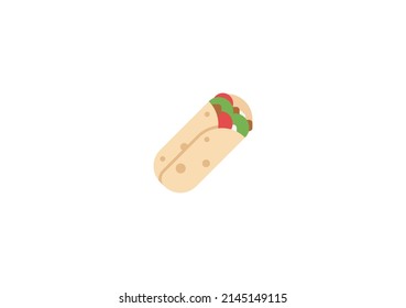Burrito Vector Isolated Emoticon. Burrito Icon