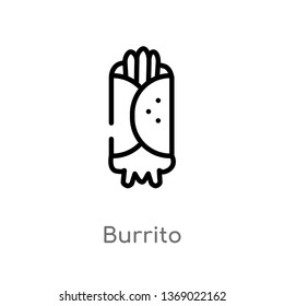 burrito vector line icon. Simple element illustration. burrito outline icon from fast food concept. Can be used for web and mobile