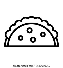 icono de línea vector burrito. Icono de línea vector simple