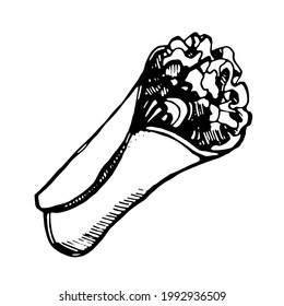 burrito, vector sobre fondo transparente