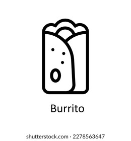Burrito Vector       outline Icons. Simple stock illustration stock