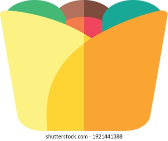 Burrito Wrap Minimalistic Flat Line Outline Stroke Icon Pictogram Symbol