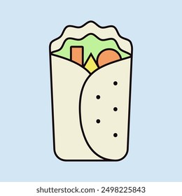 Burrito Wrap vector icon. Fast food sign. Graph symbol for cooking web site and apps design, logo, app, UI