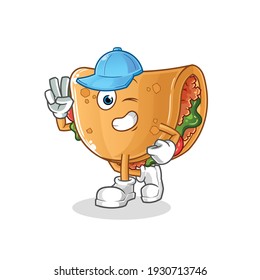 burrito young boy character. cartoon mascot vector