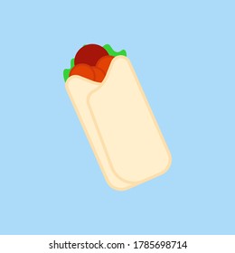 Burrito.flat vector graphic in white background