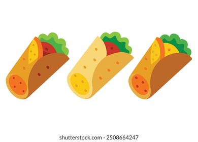 Burritos Color Art Illustration Highlighting the Essence of Mexican Cuisine