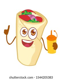 burritos cute cartoon in vector