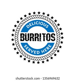 Burritos label vintage. Burritos sign