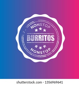 Burritos label vintage. Burritos sign