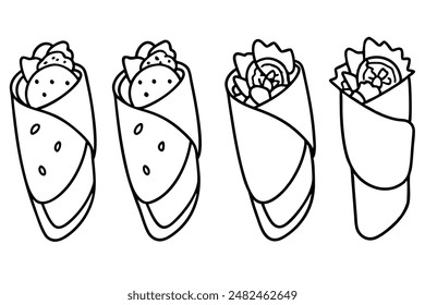 Burritos Line Art demonstrating clean and elegant food lines