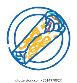 burritos mexican cuisine doodle icon sketch vector. burritos mexican cuisine sign. isolated symbol illustration