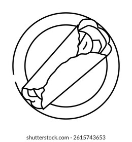 burritos mexican cuisine line icon vector. burritos mexican cuisine sign. isolated contour symbol black illustration