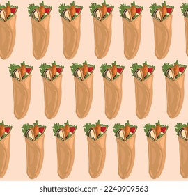 Burritos mexican food vector. Best Mexican Dishes. Latin american food illustration.