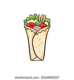burritos in vector many color