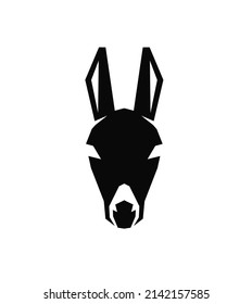 logotipo de cabeza de burro, color negro, blanco de fondo