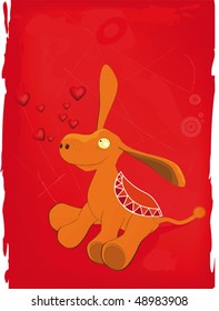 The burro on a red background
