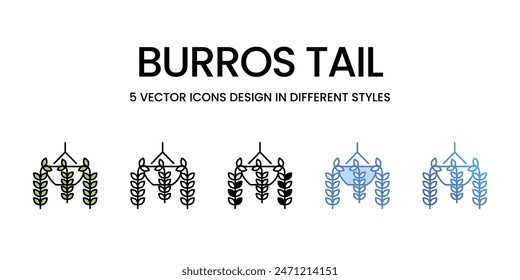 Burros Tail icons vector set stock illustration.