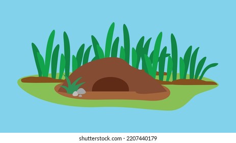 Burrow im Feld, Illustration, Vektorgrafik