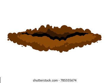 burrow in ground. den groundhog rodent on white background. Vector illustration